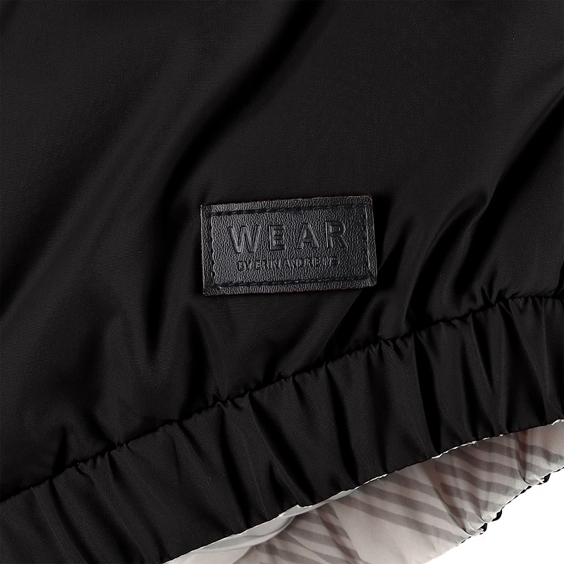 Women's WEAR by Erin Andrews  Black/White Cincinnati Bengals Reversible Cropped Full-Zip Puffer Jacket