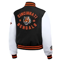 Veste zippée complète noire/blanche de l'équipe universitaire des Bengals Cincinnati WEAR by Erin Andrews pour femme