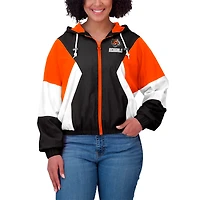 Women's WEAR by Erin Andrews  Black Cincinnati Bengals Color Block Full-Zip Windbreaker Jacket