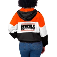 Women's WEAR by Erin Andrews  Black Cincinnati Bengals Color Block Full-Zip Windbreaker Jacket