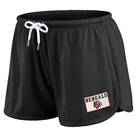 Women's WEAR by Erin Andrews Black Cincinnati Bengals Heavy Rugby Jersey Long Sleeve T-Shirt & Shorts Lounge Set