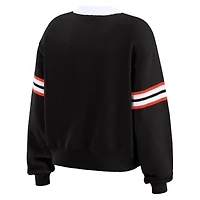 Women's WEAR by Erin Andrews Black  Cincinnati Bengals Lace-Up Sweater