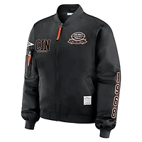 Women's WEAR by Erin Andrews Black Cincinnati Bengals Patch Full-Zip Bomber Jacket