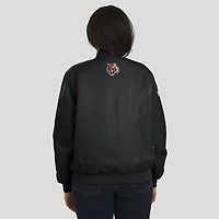 Women's WEAR by Erin Andrews Black Cincinnati Bengals Patch Full-Zip Bomber Jacket