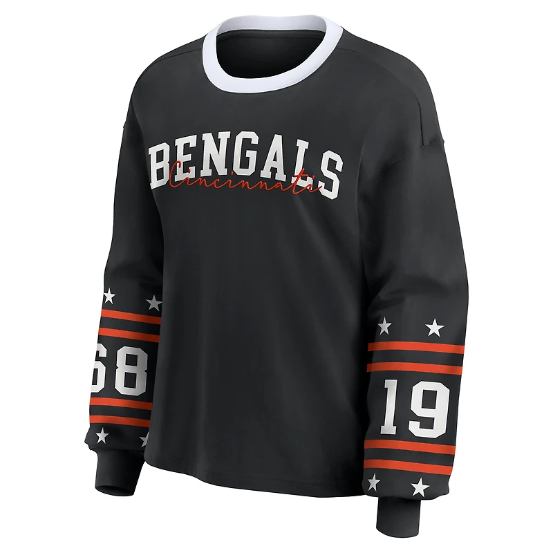 Women's WEAR by Erin Andrews  Black Cincinnati Bengals Sport Long-Sleeve T-Shirt