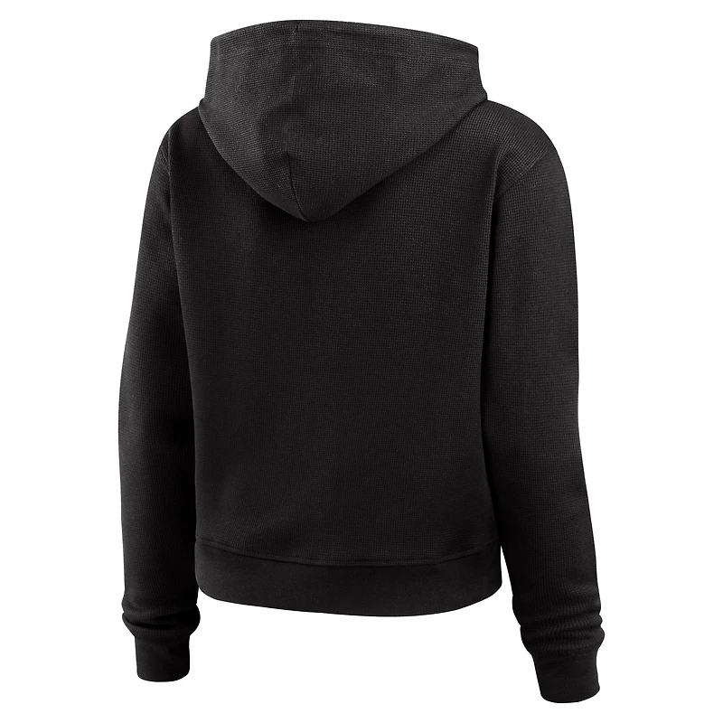 Women's WEAR by Erin Andrews  Black Cincinnati Bengals Waffle Hoodie Pullover Top