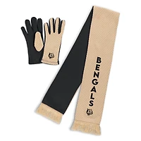 Women's WEAR by Erin Andrews Cincinnati Bengals Tonal Microcheck Scarf & Glove Set