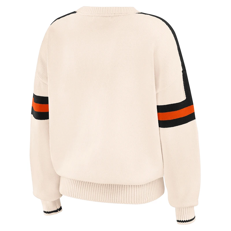 Pull à rayures crème des Bengals de Cincinnati pour femme WEAR by Erin Andrews