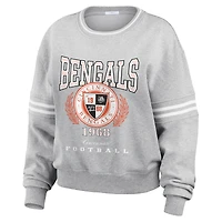Women's WEAR by Erin Andrews Heather Gray Cincinnati Bengals Pullover Sweatshirt