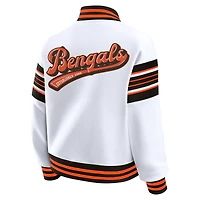 Veste polaire blanche à boutons-pression pour femme WEAR by Erin Andrews des Bengals de Cincinnati
