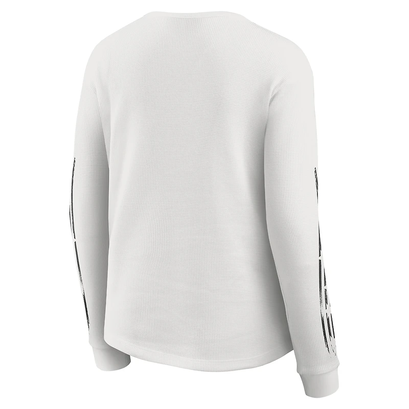 Women's WEAR by Erin Andrews White Cincinnati Bengals Graphic Waffle Long-Sleeve T-Shirt