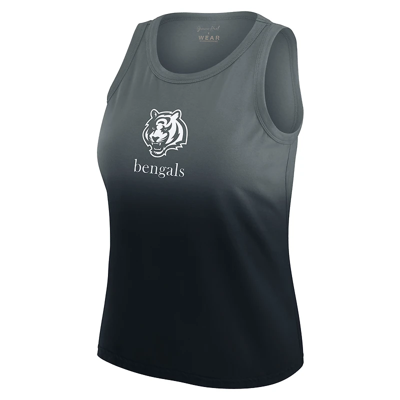 Débardeur noir ombré Cincinnati Bengals WEAR by Erin Andrews x Gracie Hunt pour femme