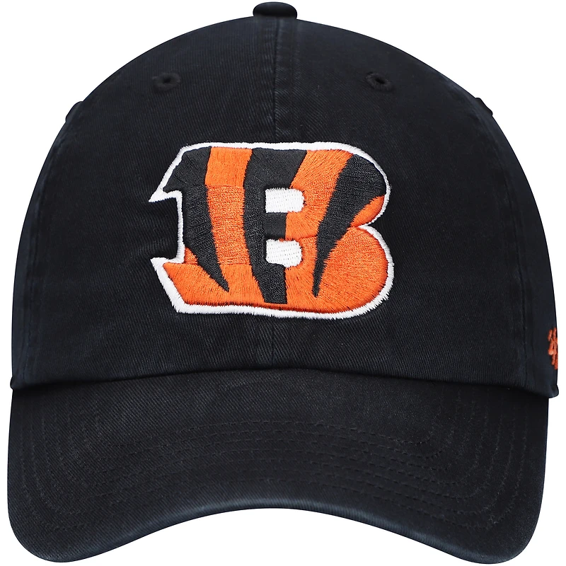 Youth '47 Black Cincinnati Bengals Logo Clean Up Adjustable Hat