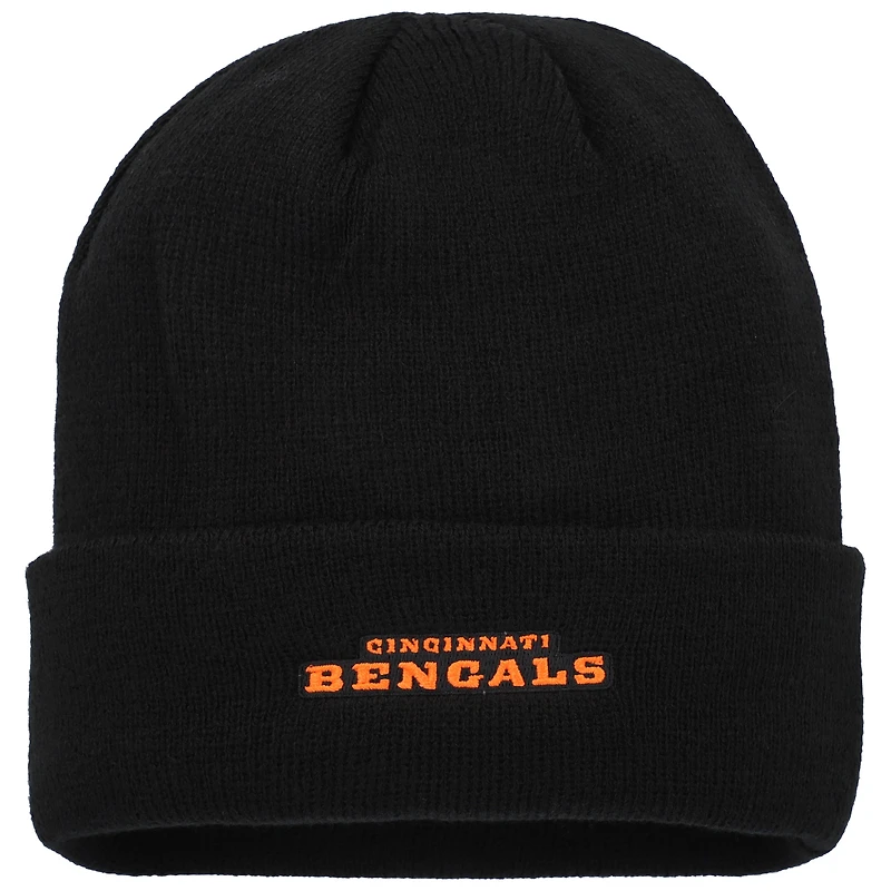 Bonnet en tricot à revers basique noir pour jeunes Cincinnati Bengals