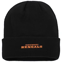 Bonnet en tricot à revers basique noir pour jeunes Cincinnati Bengals