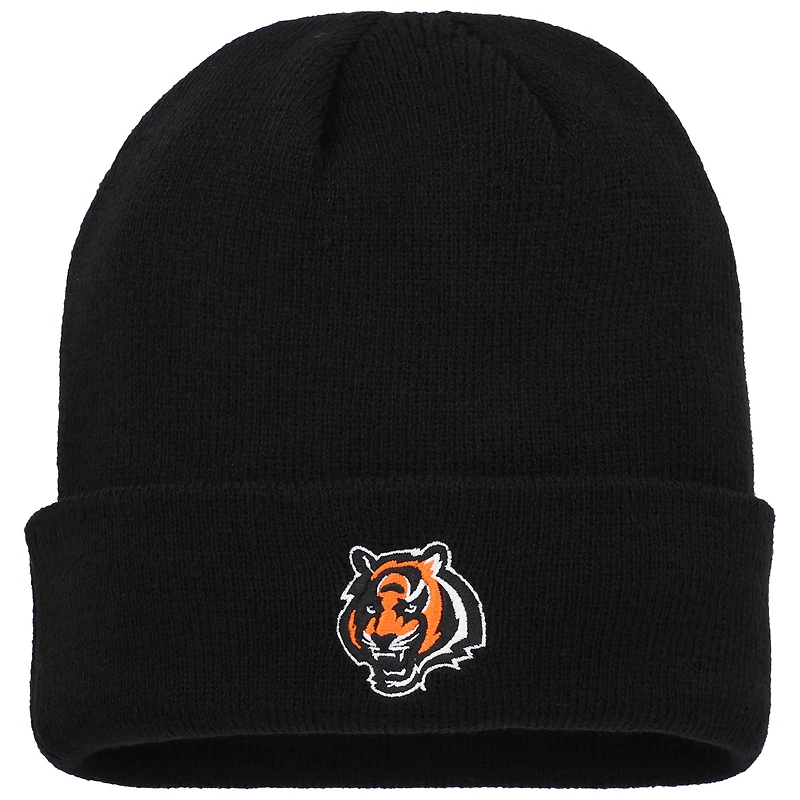 Bonnet en tricot à revers basique noir pour jeunes Cincinnati Bengals