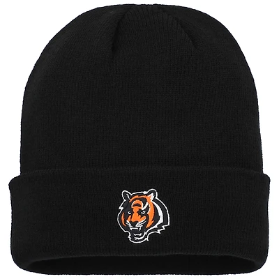 Bonnet en tricot à revers basique noir pour jeunes Cincinnati Bengals