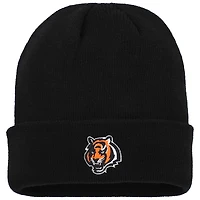 Bonnet en tricot à revers basique noir pour jeunes Cincinnati Bengals