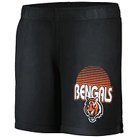 Youth Black Cincinnati Bengals Beach Bum Sun-Bleached French Terry Shorts