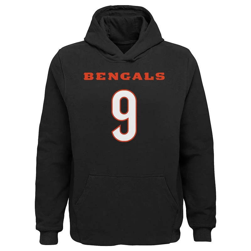 Sweat à capuche pour homme Joe Burrow Black Cincinnati Bengals Mainliner Player Name & Number