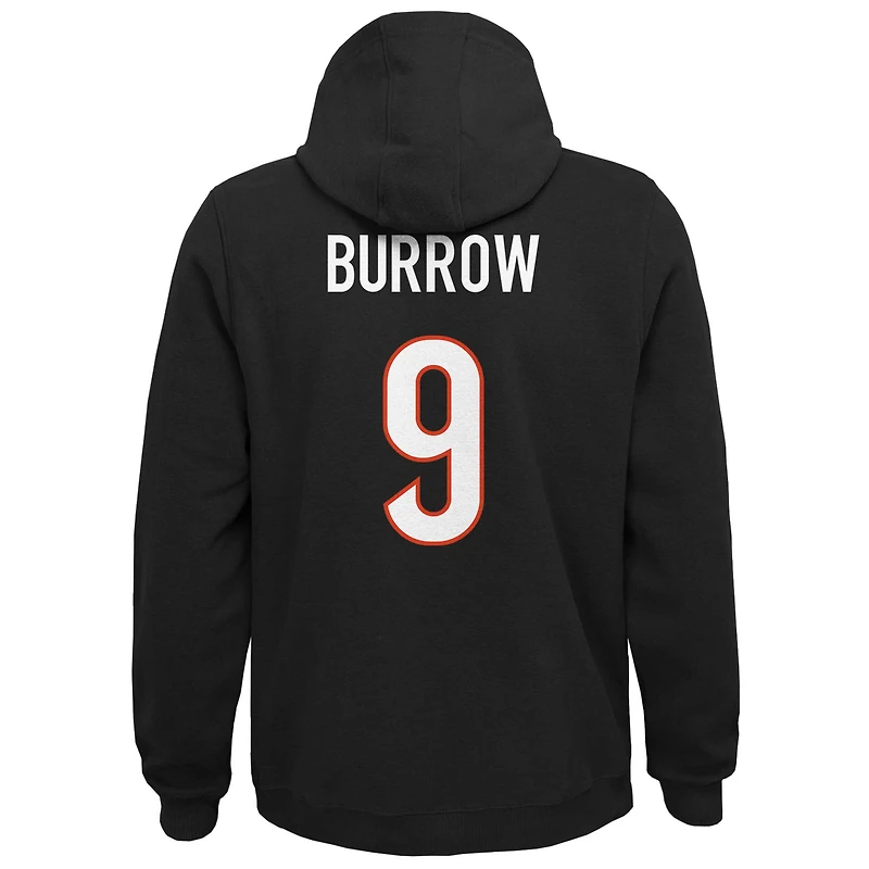 Sweat à capuche pour homme Joe Burrow Black Cincinnati Bengals Mainliner Player Name & Number