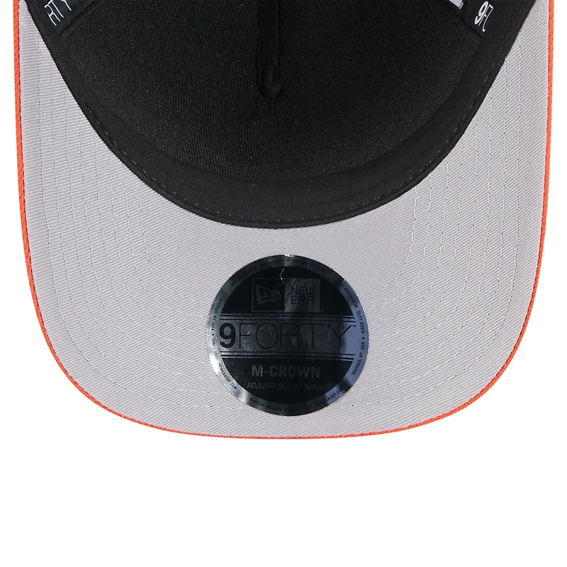 Youth New Era Black/Orange Cincinnati Bengals 2025 NFL Draft 9FORTY A-Frame M-Crown Adjustable Hat
