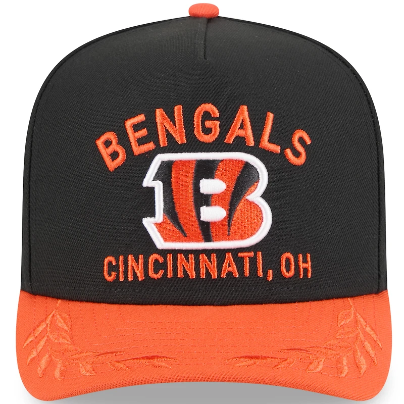 Youth New Era  Black/Orange Cincinnati Bengals 2025 NFL Draft A-Frame 9FIFTY Snapback Hat