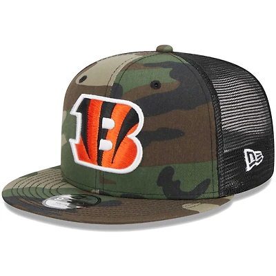 Casquette New Era Camo Cincinnati Bengals Main Trucker 9FIFTY Snapback pour jeune
