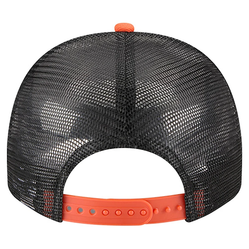 Youth New Era Cream/Black Cincinnati Bengals Banner 9FIFTY A-Frame Adjustable Trucker Hat