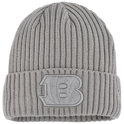 Youth New Era  Heather Gray Cincinnati Bengals Color Pack Cuffed Knit Hat
