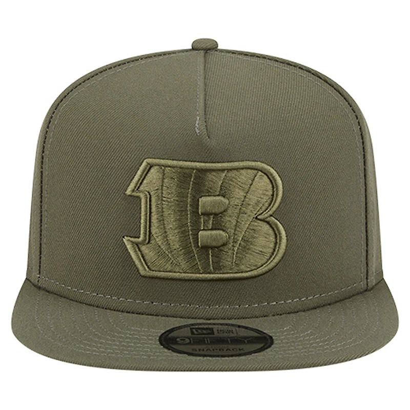 Casquette snapback A-Frame 9FIFTY olive Cincinnati Bengals pour jeune New Era