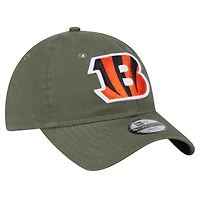 Casquette ajustable New Era Olive Cincinnati Bengals Main 9TWENTY pour jeunes