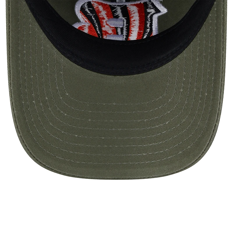 Casquette ajustable New Era Olive Cincinnati Bengals Main 9TWENTY pour jeunes