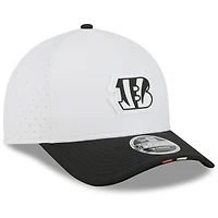 Youth New Era  White/Black Cincinnati Bengals 2025 NFL Training Camp A-Frame 9FORTY Adjustable Hat