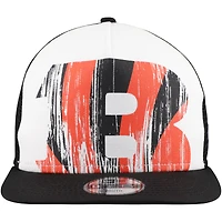 Youth New Era White/Black Cincinnati Bengals Distressed 9FIFTY A-Frame Snapback Hat