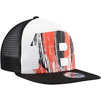 Youth New Era White/Black Cincinnati Bengals Distressed 9FIFTY A-Frame Snapback Hat