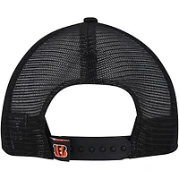 Youth New Era White/Black Cincinnati Bengals Distressed 9FIFTY A-Frame Snapback Hat
