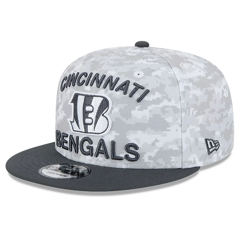 Youth New Era White/Graphite Cincinnati Bengals 2024 Salute To Service 9FIFTY Snapback Hat