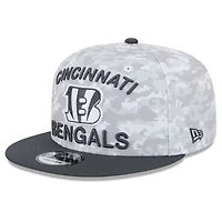 Youth New Era White/Graphite Cincinnati Bengals 2024 Salute To Service 9FIFTY Snapback Hat