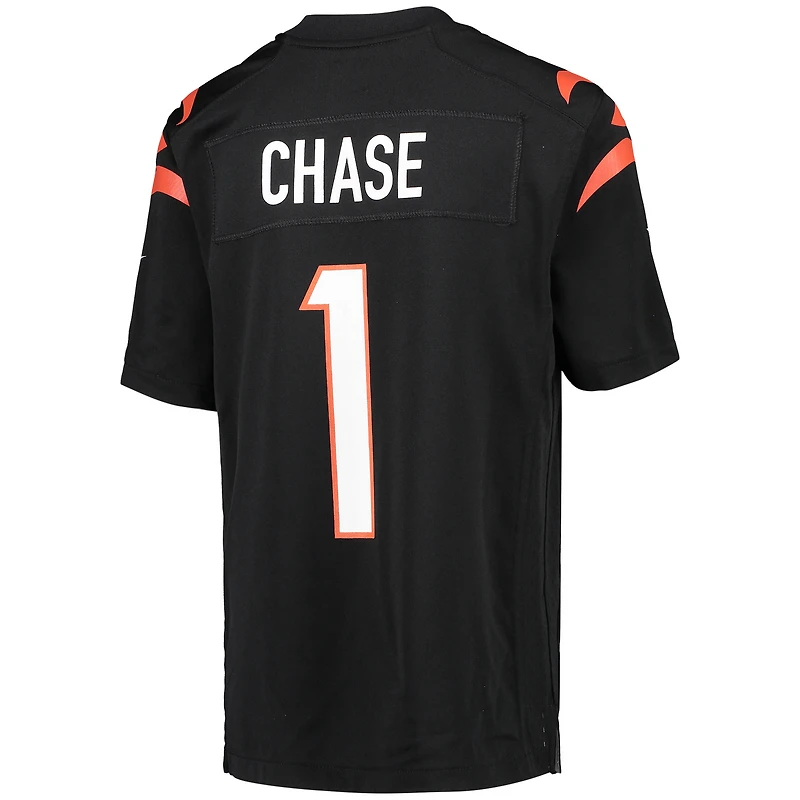 Maillot de match Nike Ja'Marr Chase noir pour jeune des Bengals Cincinnati