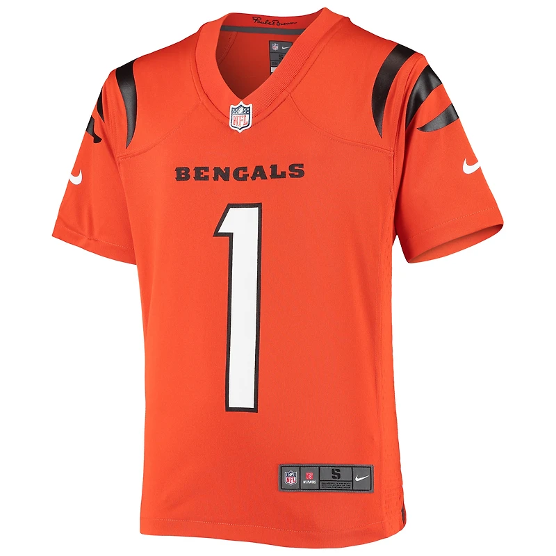 Maillot de match Nike Ja'Marr Chase orange pour jeunes des Bengals Cincinnati