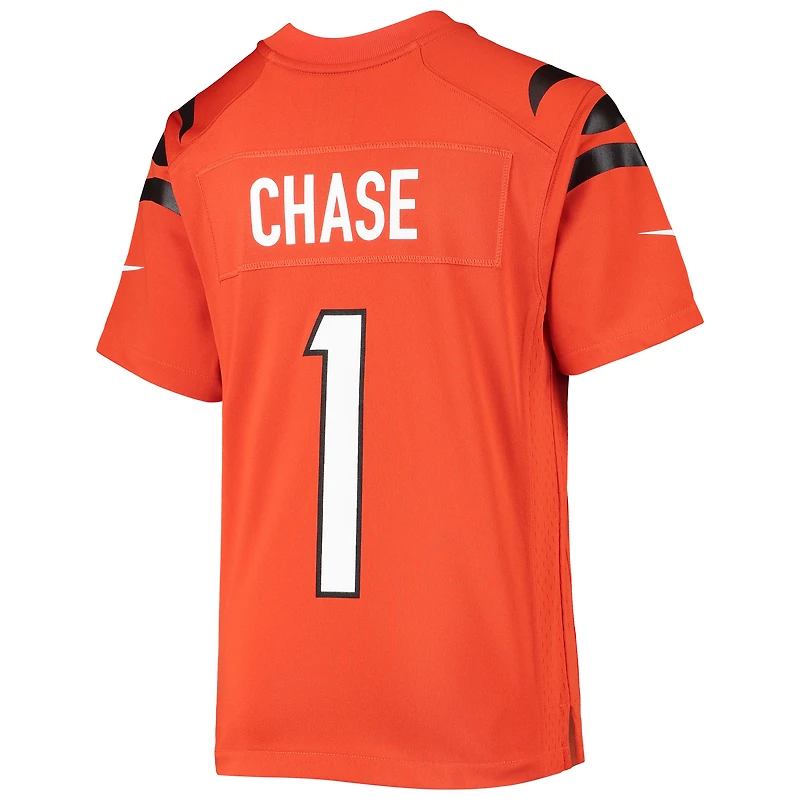Maillot de match Nike Ja'Marr Chase orange pour jeunes des Bengals Cincinnati