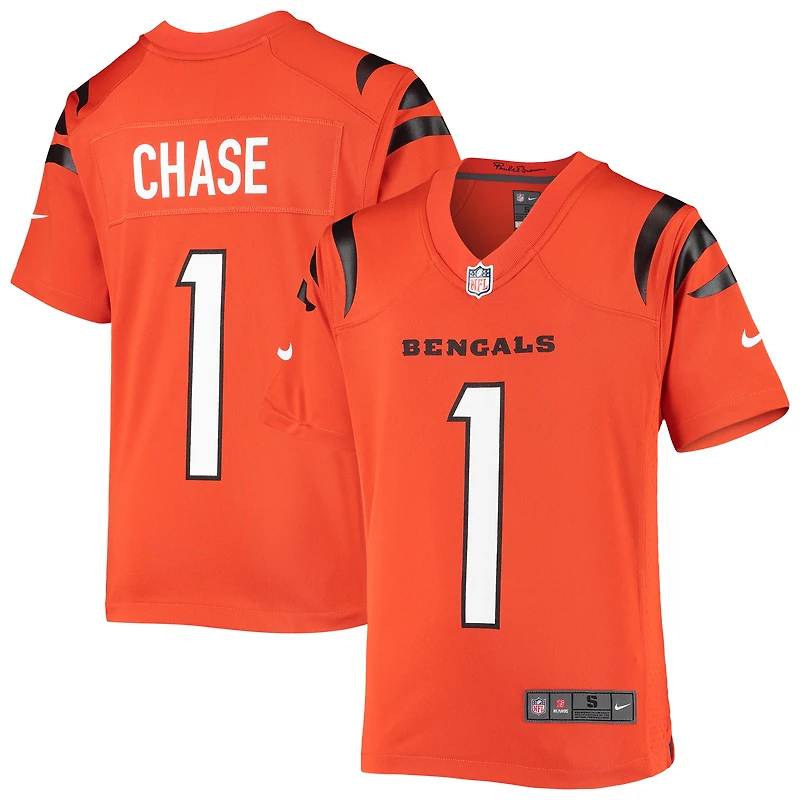 Maillot de match Nike Ja'Marr Chase orange pour jeunes des Bengals Cincinnati