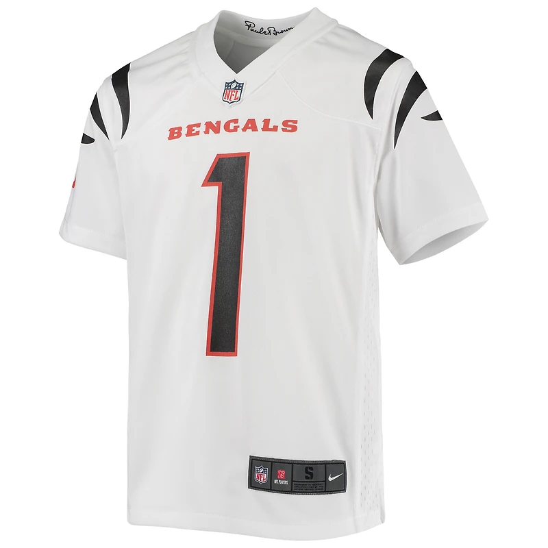 Maillot de match Nike Ja'Marr Chase pour jeunes des Bengals Cincinnati, blanc