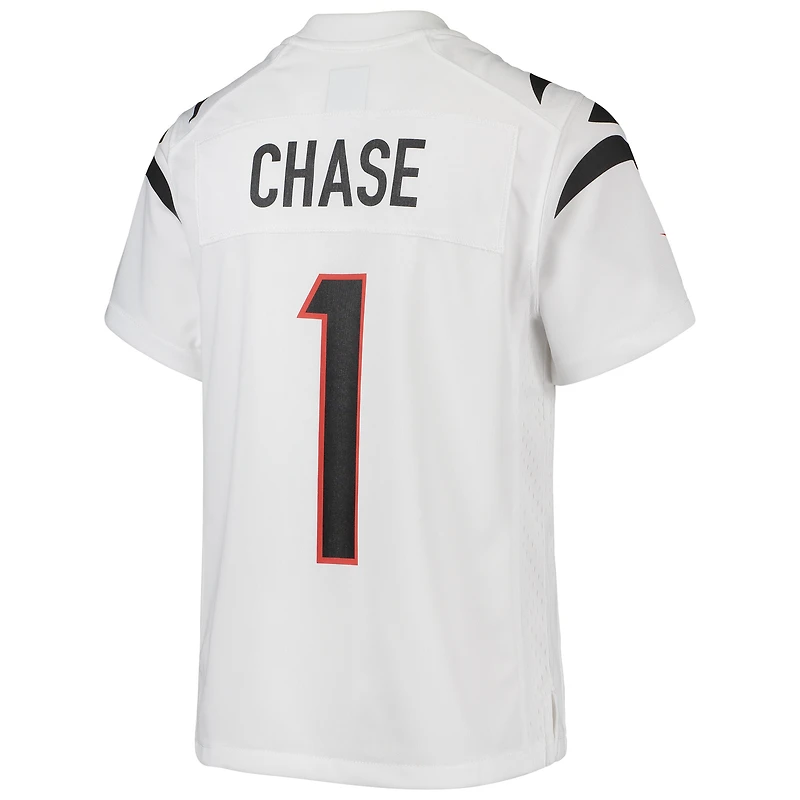 Maillot de match Nike Ja'Marr Chase pour jeunes des Bengals Cincinnati, blanc
