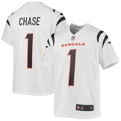 Maillot de match Nike Ja'Marr Chase pour jeunes des Bengals Cincinnati, blanc