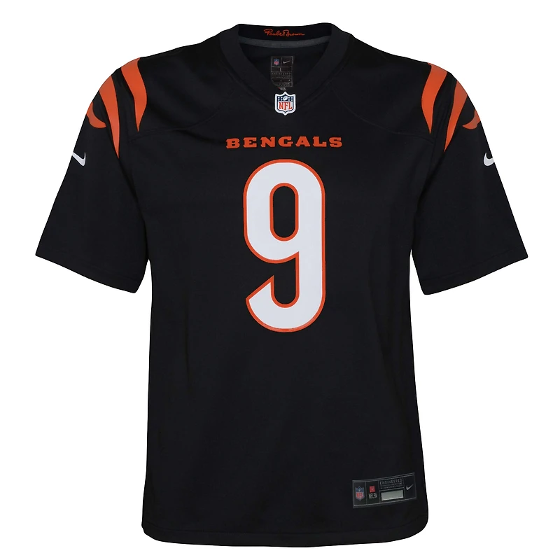 Jeu Nike Joe Burrow noir pour jeunes des Bengals de Cincinnati - Maillot