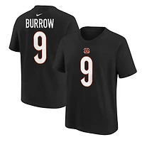 T-shirt Nike Joe Burrow pour jeune, noir, nom et numéro du joueur des Bengals de Cincinnati