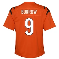 Youth Nike Joe Burrow Orange Cincinnati Bengals Game Jersey