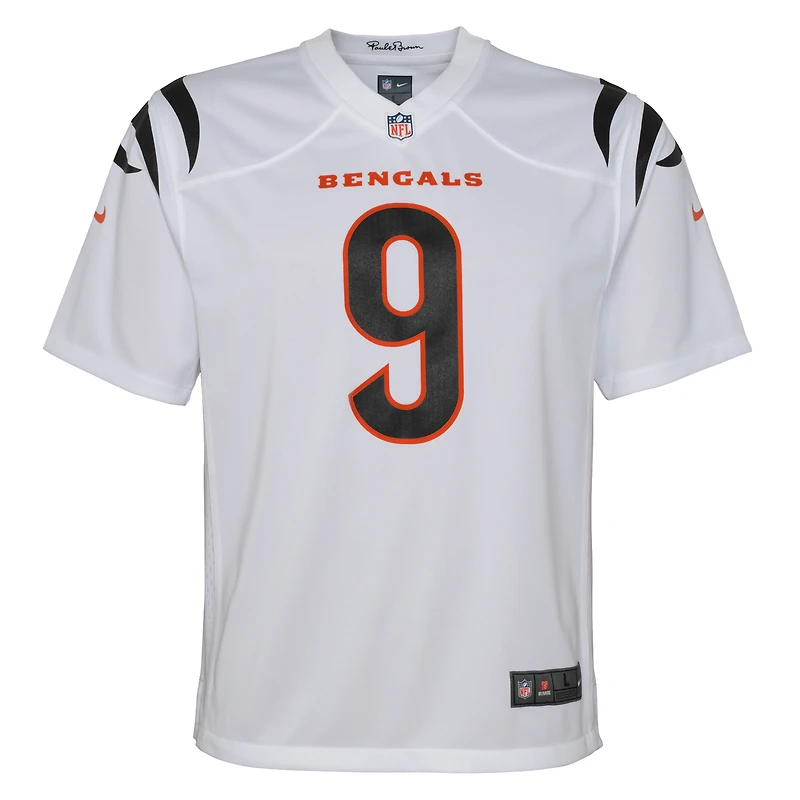Maillot de match Nike Joe Burrow pour jeunes des Bengals Cincinnati, blanc